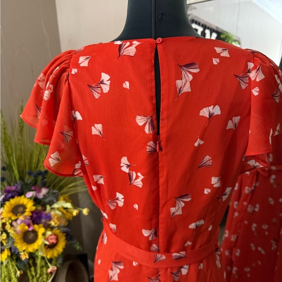 Banana Republic Red Floral Midi Dress - Picture 12 of 16